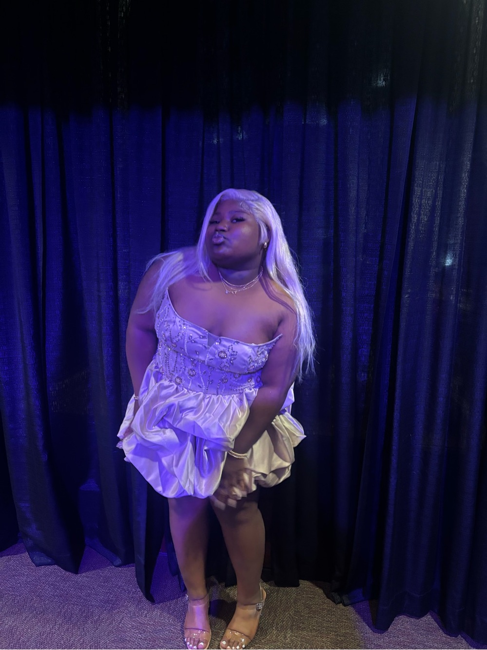 Jovani Lilac Strapless Ruffle Party Dress - Picture 2 of 3
